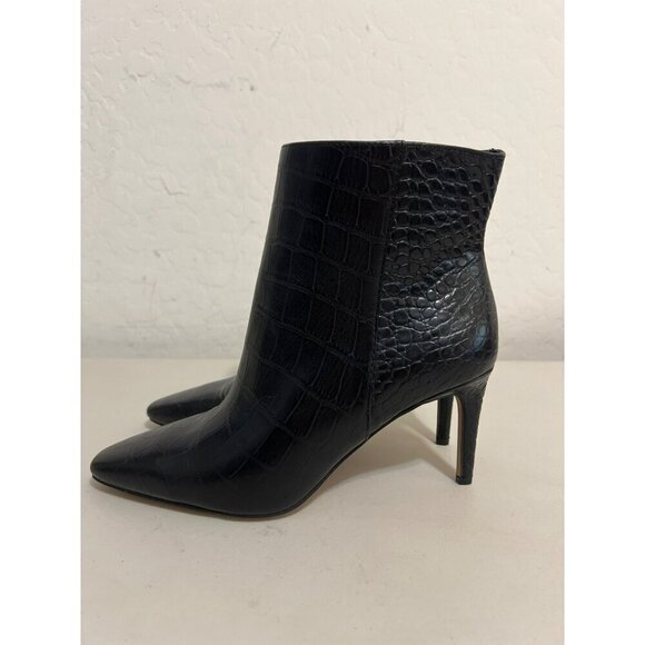 Vince Camuto Allost 9M/40 Leather Upper Croc Printed Bootie Side Zip Entry NWOB - Picture 2 of 8